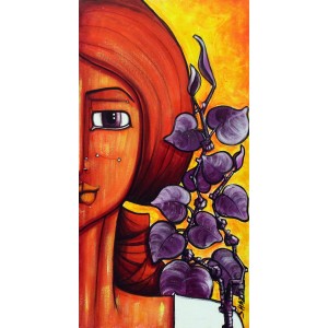 Shazia Salman, 36 x 18 Inch, Acrylics on Canvas, Figurative Painting, AC-SAZ-061